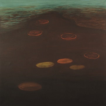 Eruptivt landskap II, olje 1995, 150x140 cm, foto KOS Eruptivt landskap II, olje 1995, 150x140 cm, foto KOS